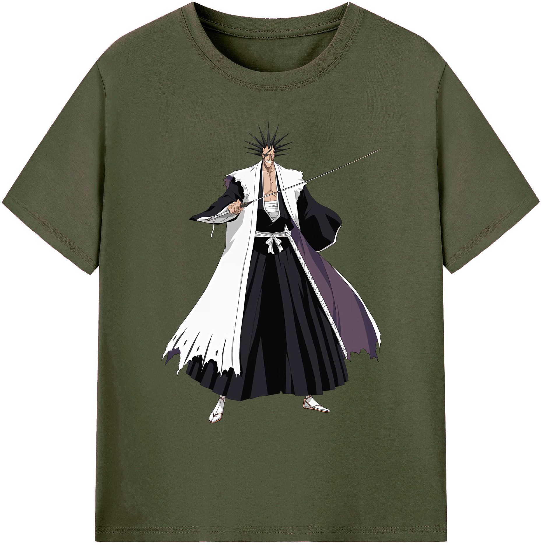 （画像用） ブリーチ ざらき けんぱち BLEACH Zaraki Kenpachi 綿100％ メンズ半袖Tシャツ｜肌触りやわらか＆通気性